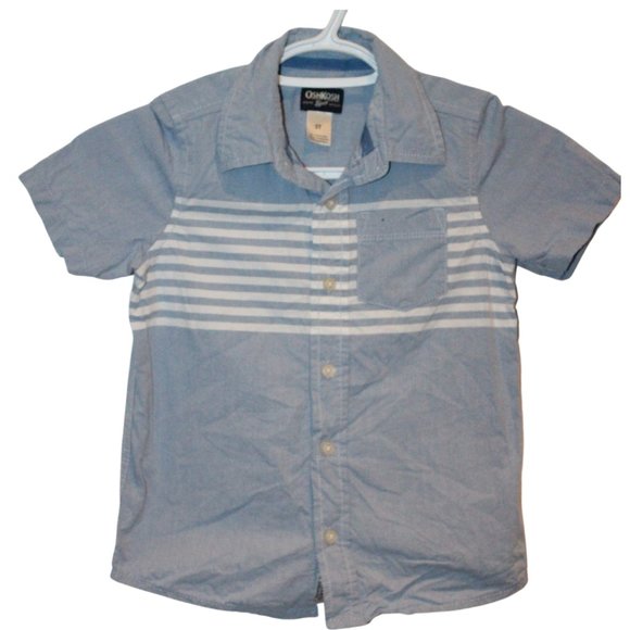 3/$20 🏷 Oshkosh Dress Shirt Size 5T Light Blue Button Up Shirt - Picture 1 of 2
